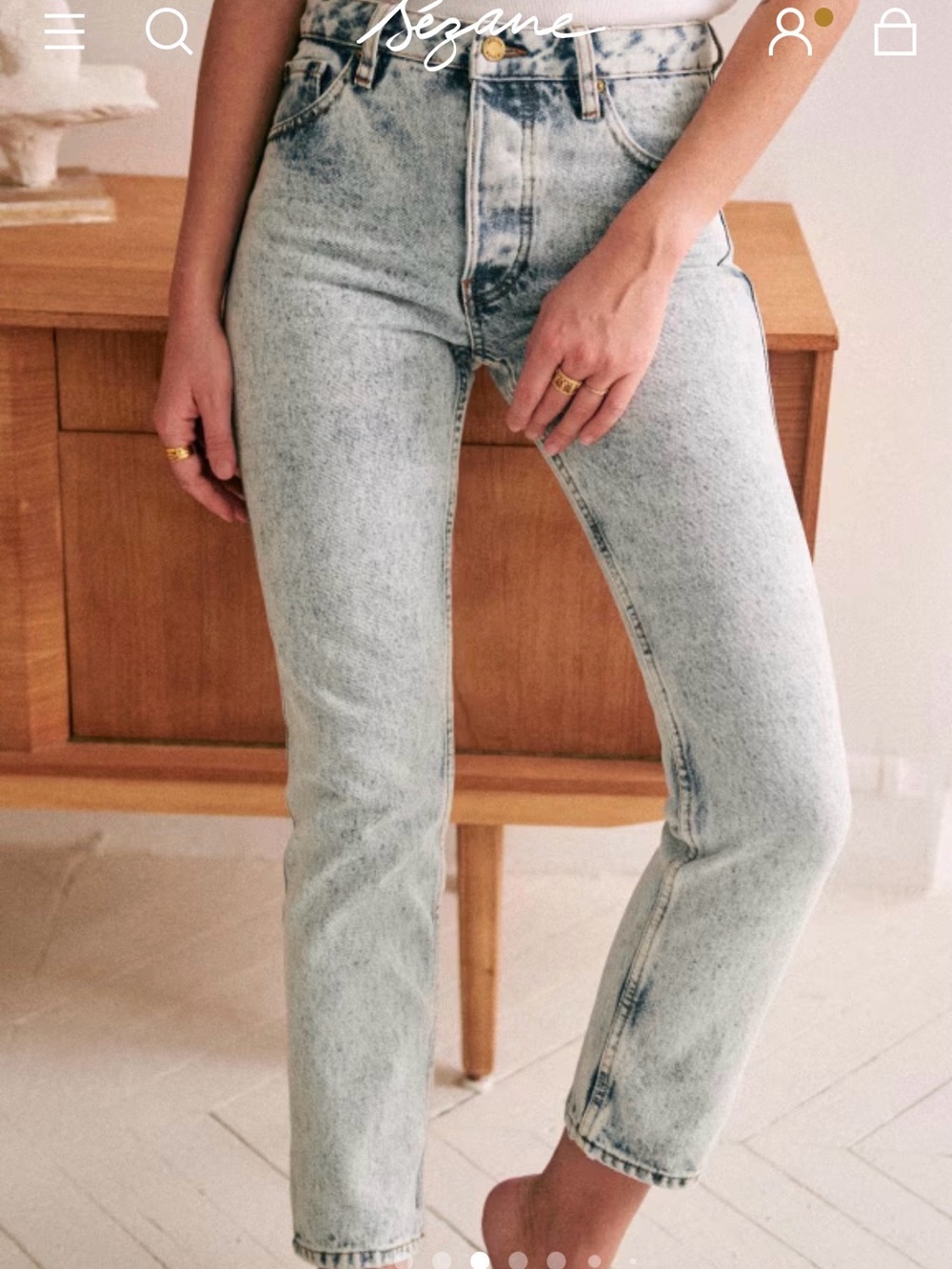NWT Sezane Brut Sexy Jeans Edge Blue size 29 - Picture 4 of 5